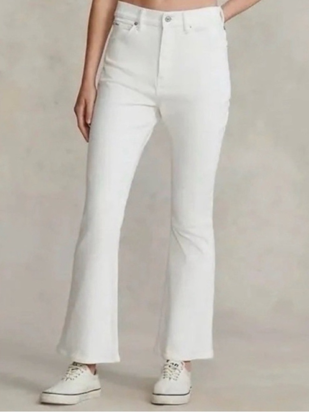 Polo Ralph Lauren Sharona Crop Flare White Jeans size 28/ 6